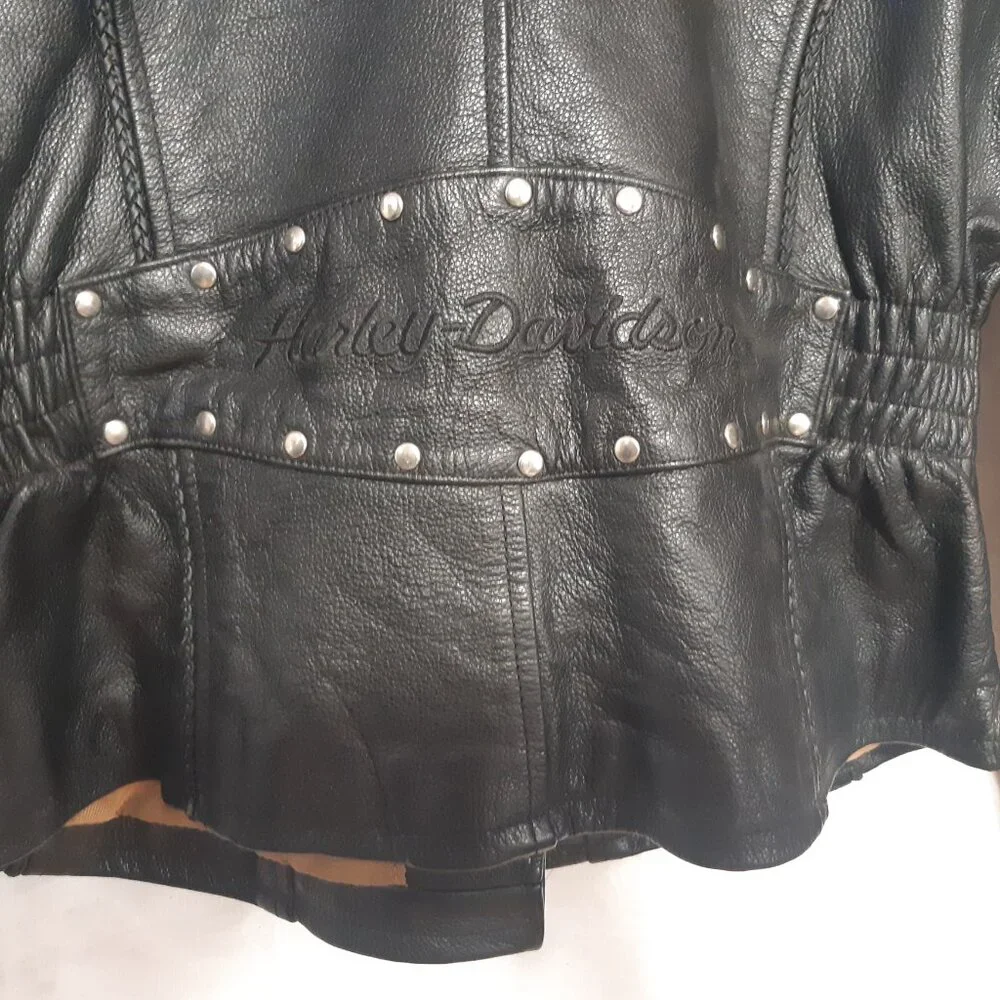 Harley-Davidson "An American Legend"-Authentic Vest Genuine Leather Women Medium - Picture 5 of 17